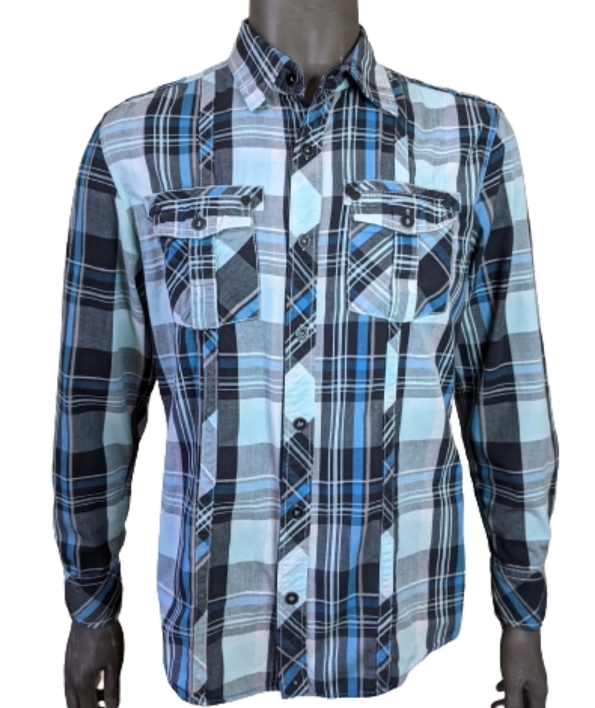 BKE Button Down Long Sleeve Slim Fit Shirt M
